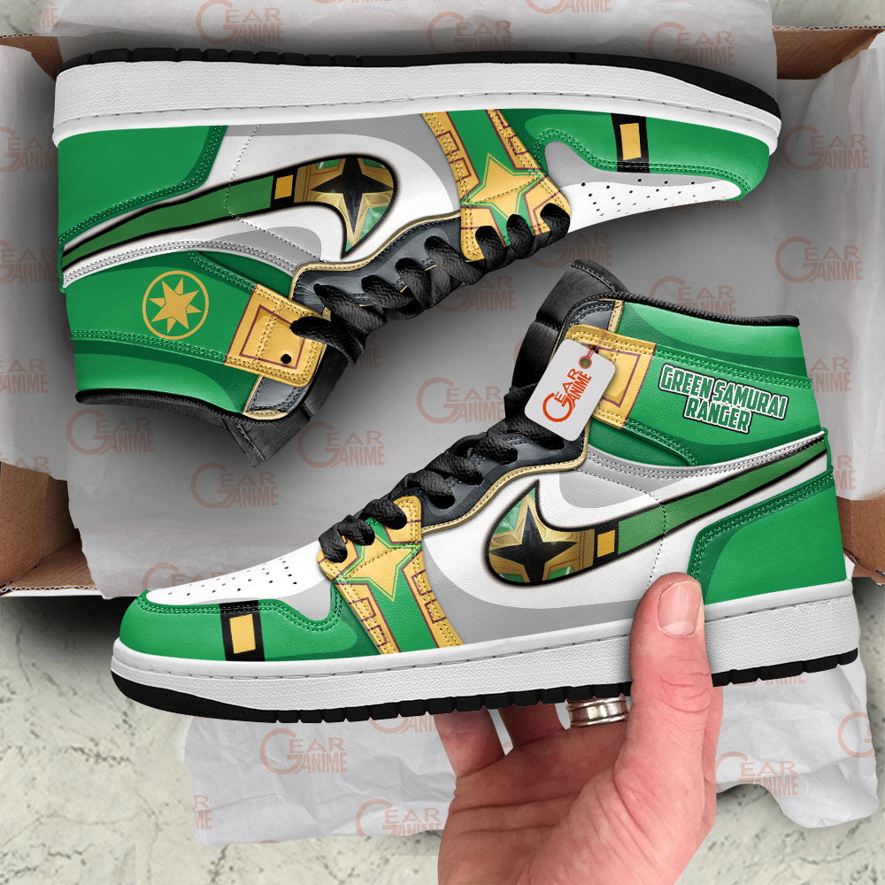 Green Samurai Ranger J1s Sneakers Unique Style & Design - Image 2