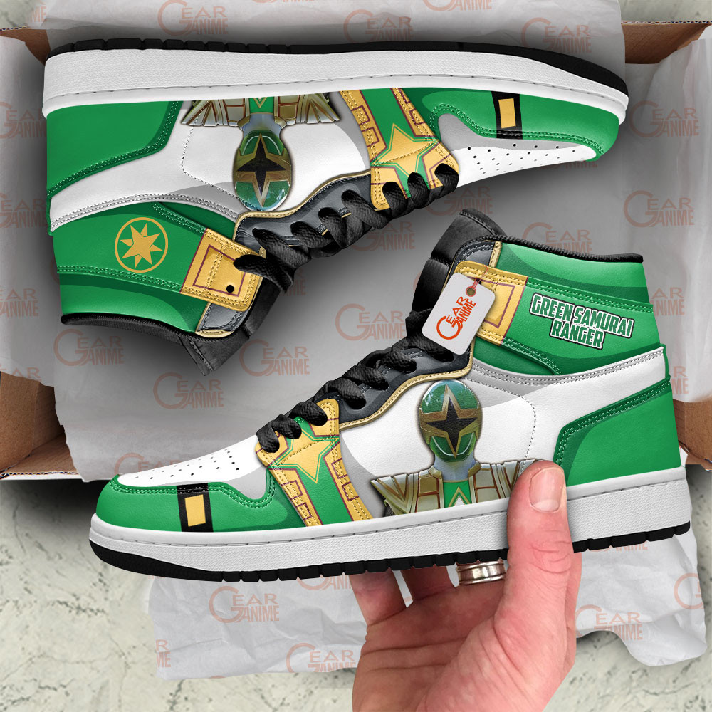 Green Samurai Ranger J1s Sneakers Movies Custom Shoes - Image 2