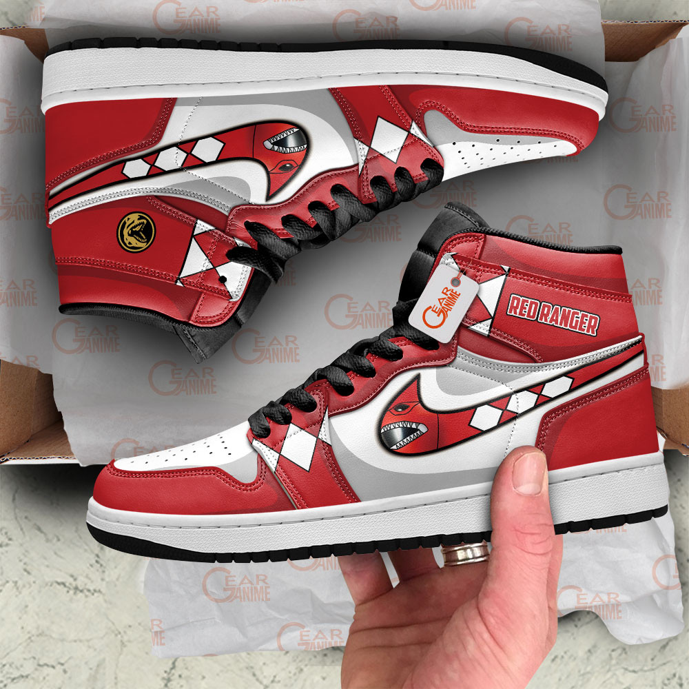 Red Ranger J1s Sneakers Movies Custom Shoes - Image 2