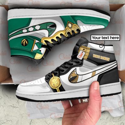 Green Ranger x White Ranger J1s Sneakers Personalized Edition