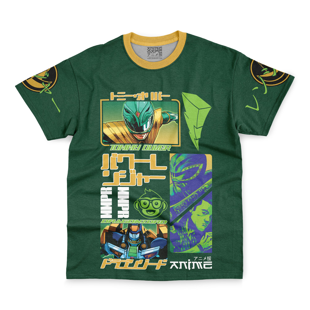 Green Ranger Mighty Morphin Power Rangers Streetwear T-Shirt - Image 4