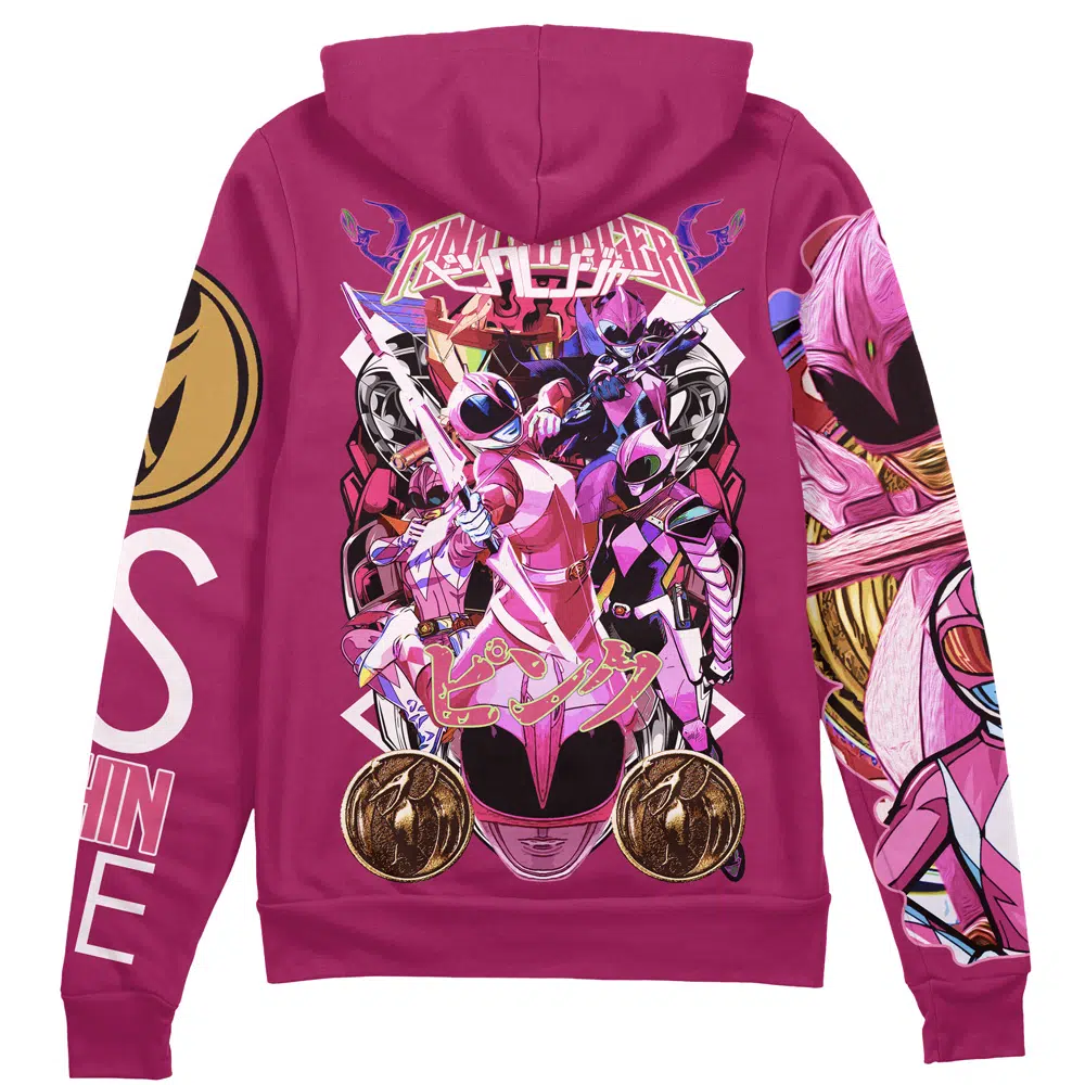 Pink Ranger Mighty Morphin Power Rangers Streetwear Zip Hoodie Jacket