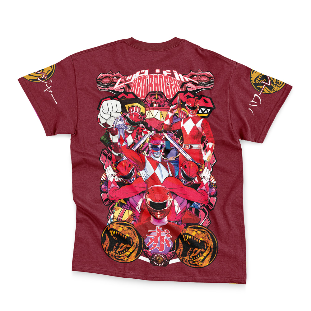 Red Ranger Mighty Morphin Power Rangers Streetwear T-Shirt - Image 2