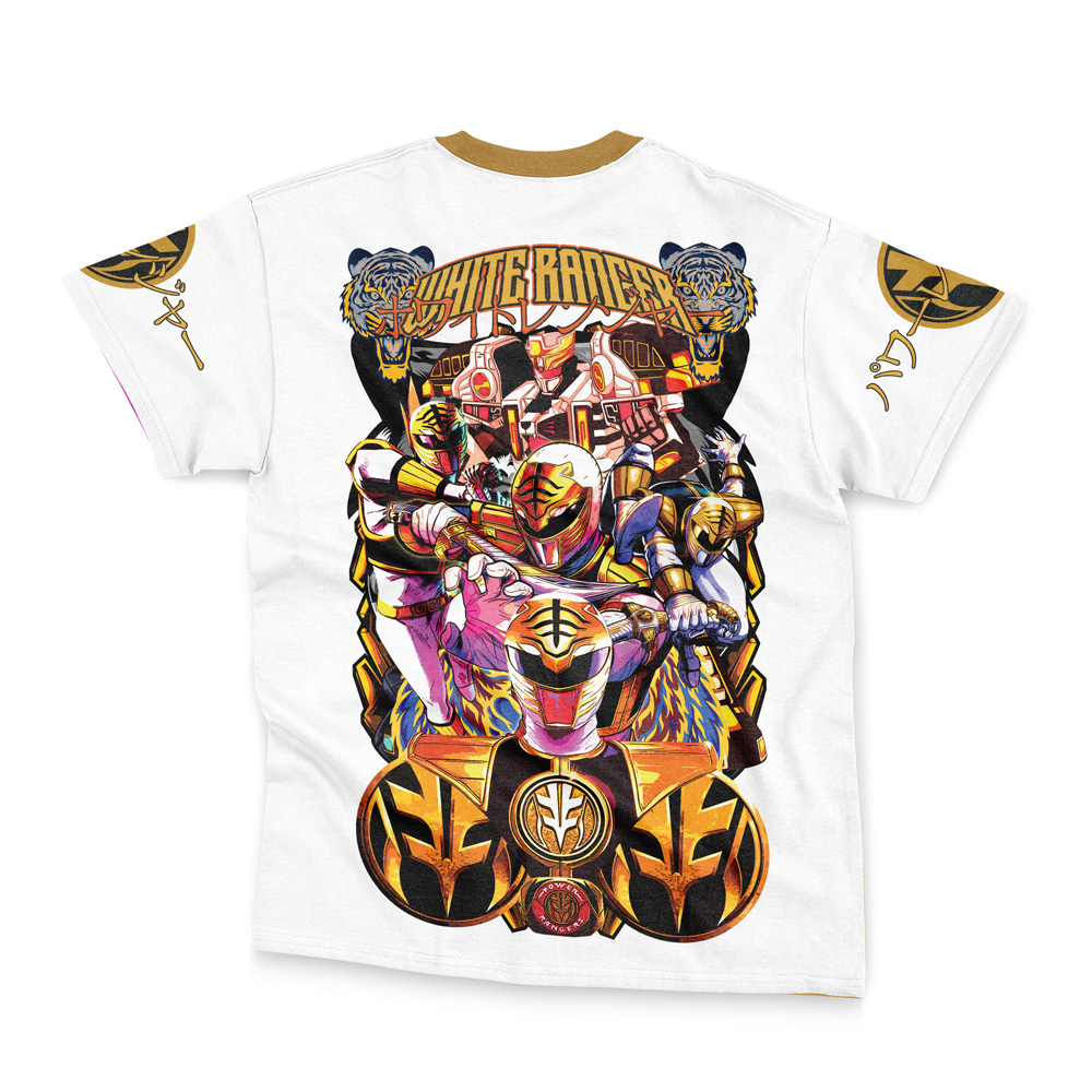 White Ranger V2 Mighty Morphin Power Rangers Streetwear T-Shirt - Image 2