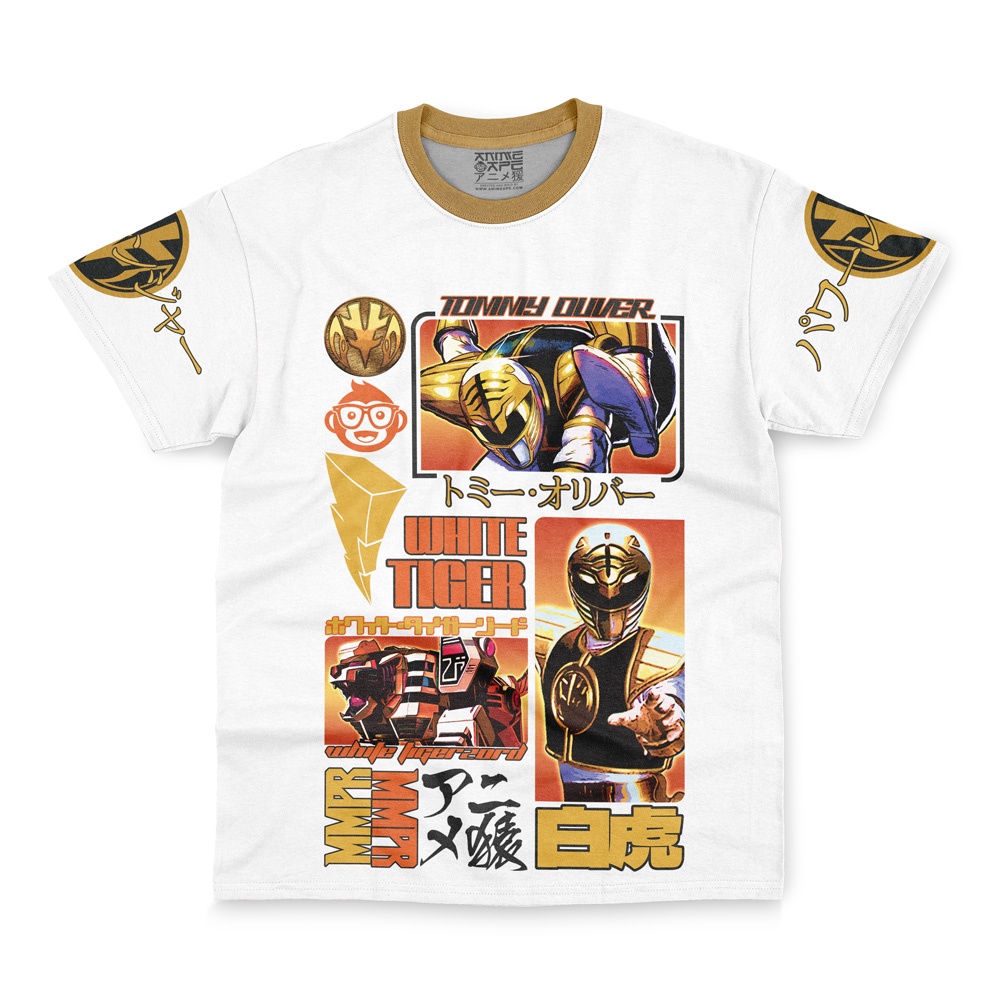 White Ranger V2 Mighty Morphin Power Rangers Streetwear T-Shirt - Image 4