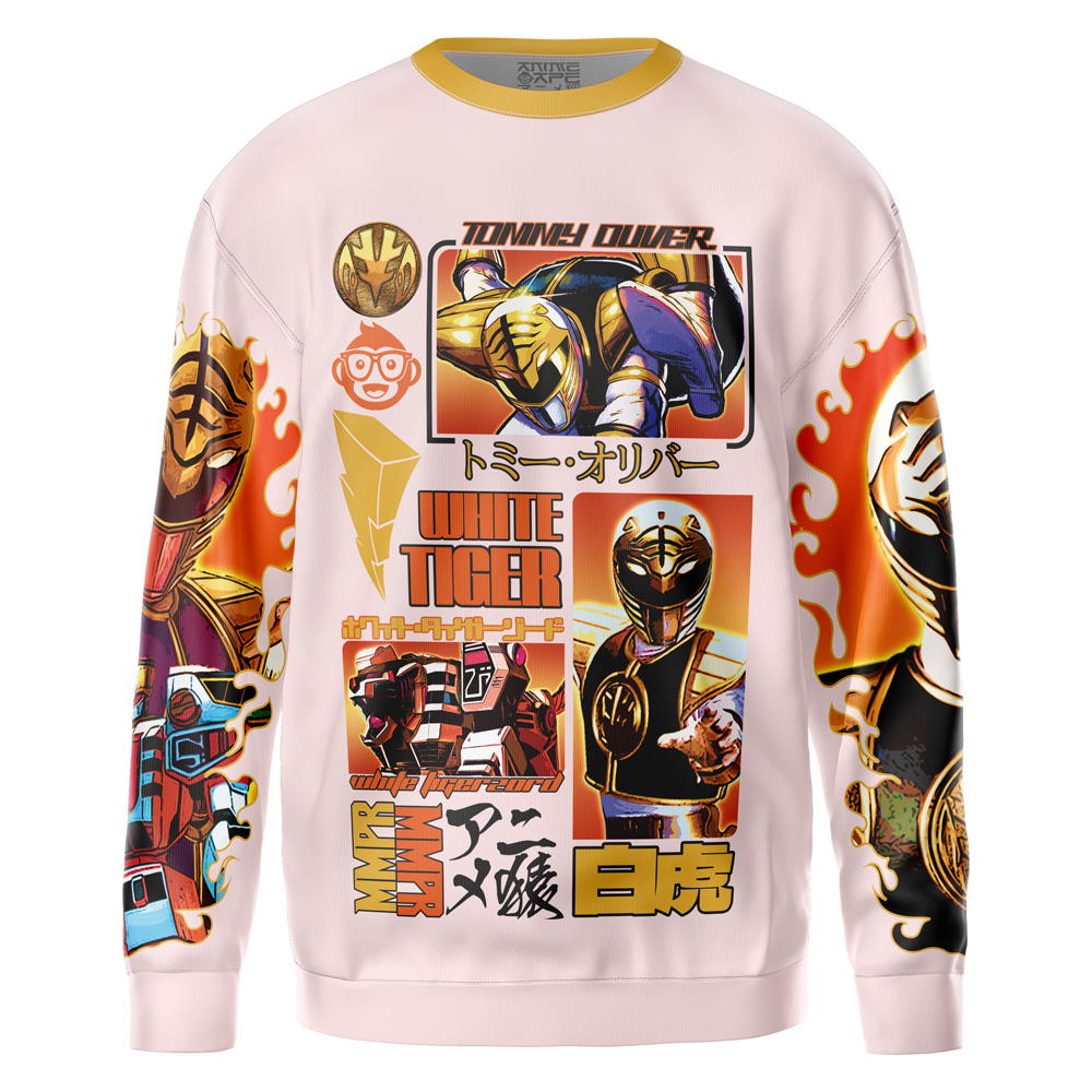 White Ranger Mighty Morphin Power Rangers Streetwear Sweatshirt - Image 2