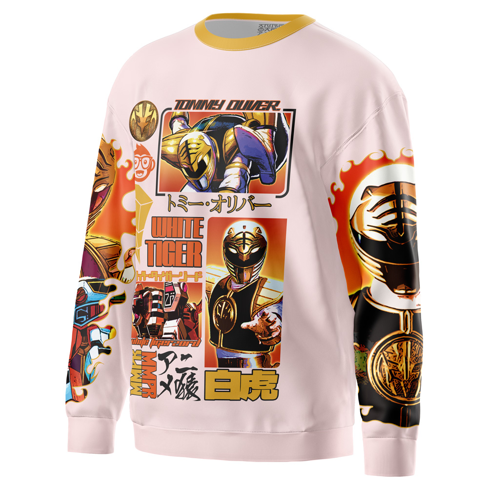 White Ranger Mighty Morphin Power Rangers Streetwear Sweatshirt - Image 3