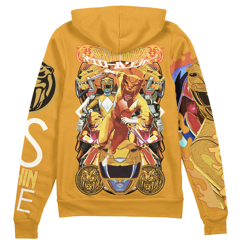 Yellow Ranger Mighty Morphin Power Rangers Streetwear Zip Hoodie Jacket